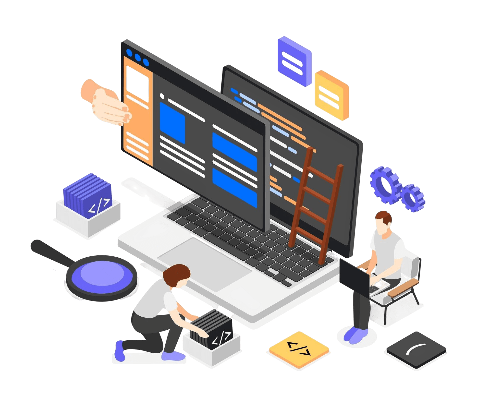 Professional developer designing a modern UI layout